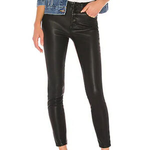 FRAME Le High Skinny Noir Coated Black Jeans Size 30 Inseam 25.5" Women's